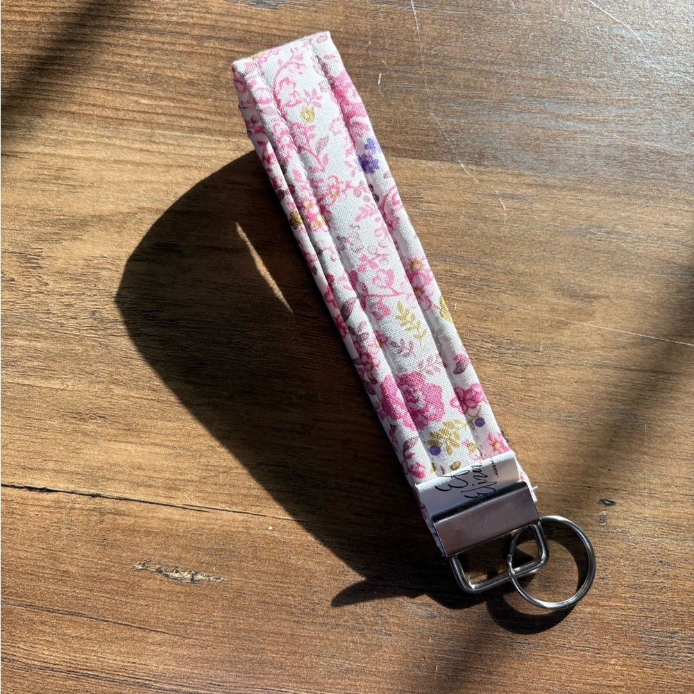 Floral Pink Keychain Wristlet
